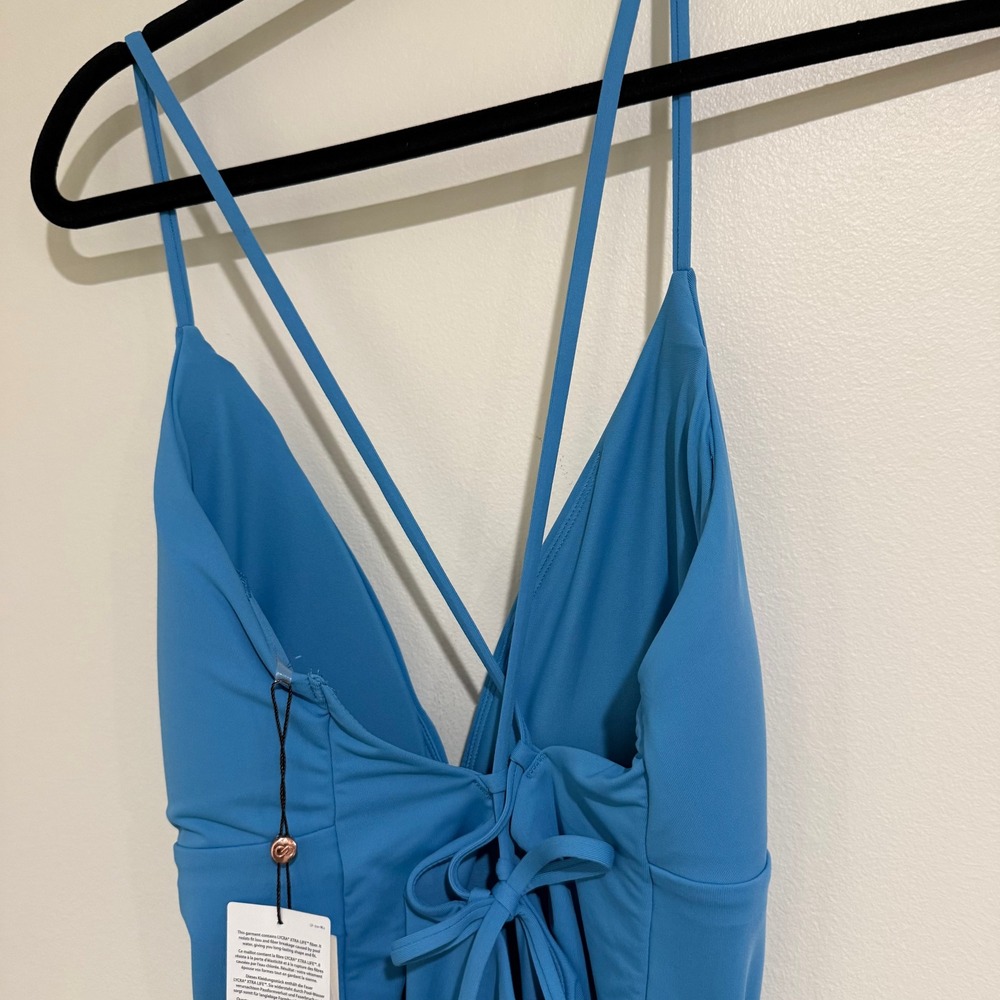 CALIA Women's Swim Triangle Strappy Back One Piece 14 Tranquil Blue MSRP $88 - Picture 7 of 9